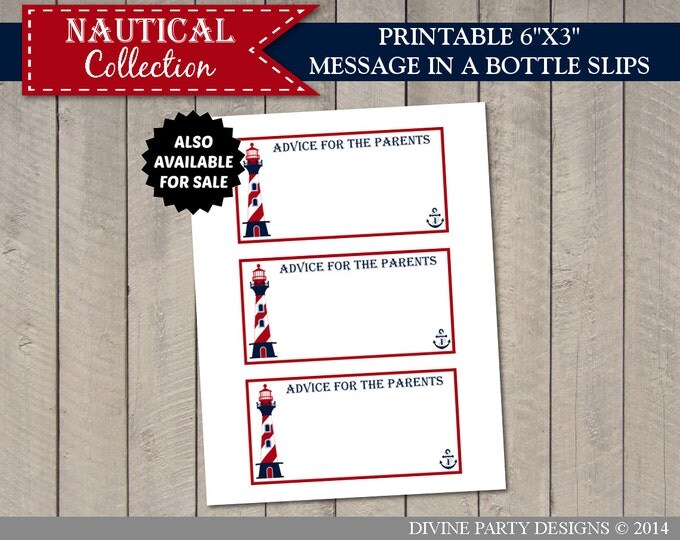 SALE INSTANT DOWNLOAD Nautical 8x10 Message in a Bottle Parents-to-Be Printable Baby Shower Sign / Nautical Boy Collection / Item #641