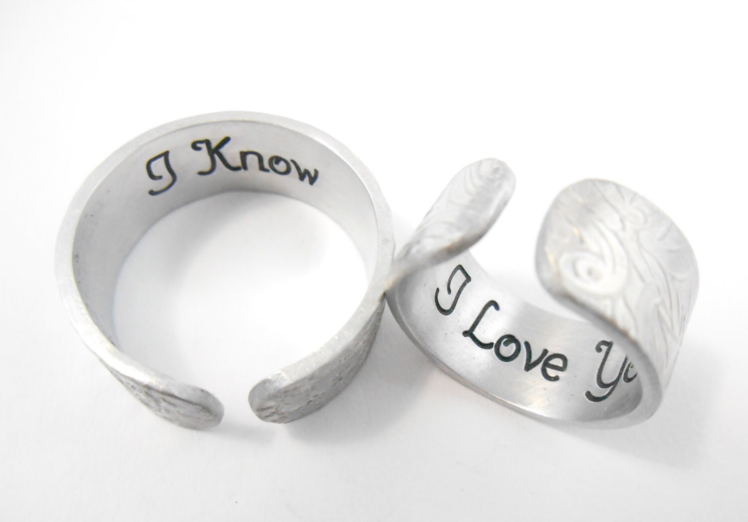 I love you I know Two Ring Set Promise rings