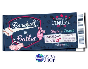 Baby gender reveal - Baseballs or Ballet - Gender Reveal Idea - baseball shower - baseball gender reveal