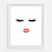 Eyelash Art Print Eyelashes Makeup Art Lips & Lashes 5x7