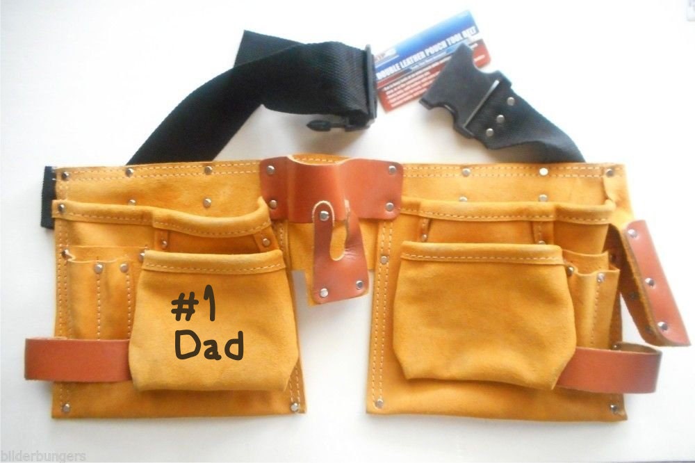 Leather tool belt personalized tool belt gift for Dad 1