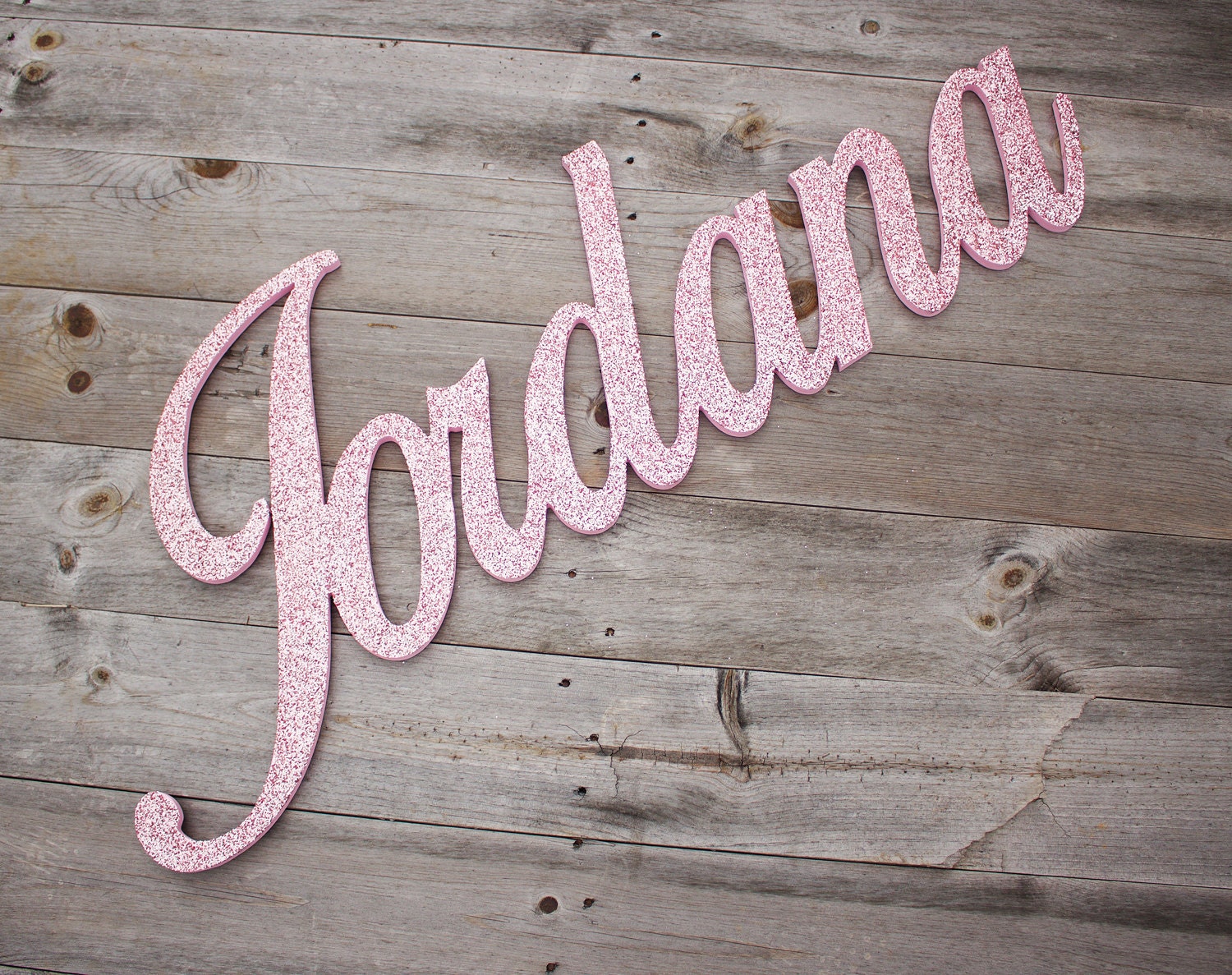 Glittered Custom Wooden Name Sign Nursery Wall Art Custom