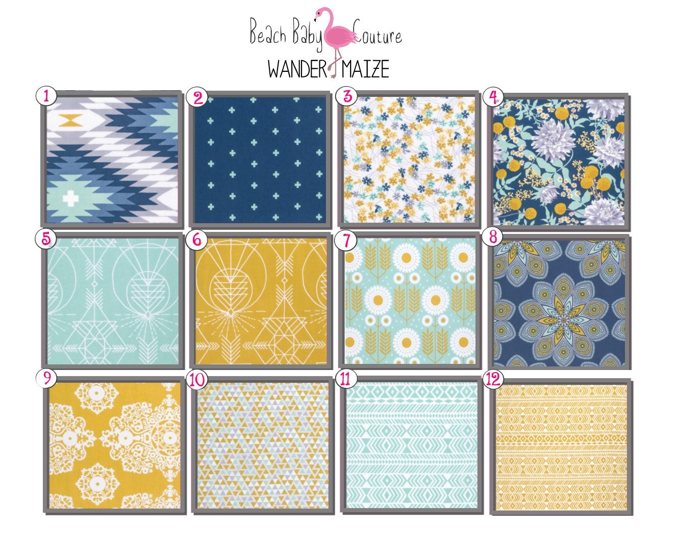 Denim Wander Tribal Crib Bedding Set Toddler by BeachBabyCouture