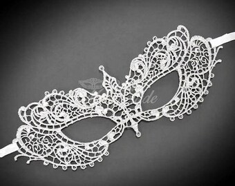 Silver Lace Mask, Masquerade Mask, Lace Mask, Costume Mask, Silver Mask, Silver Masquerade Mask, Halloween Mask, Silver Lace, Lace Masks