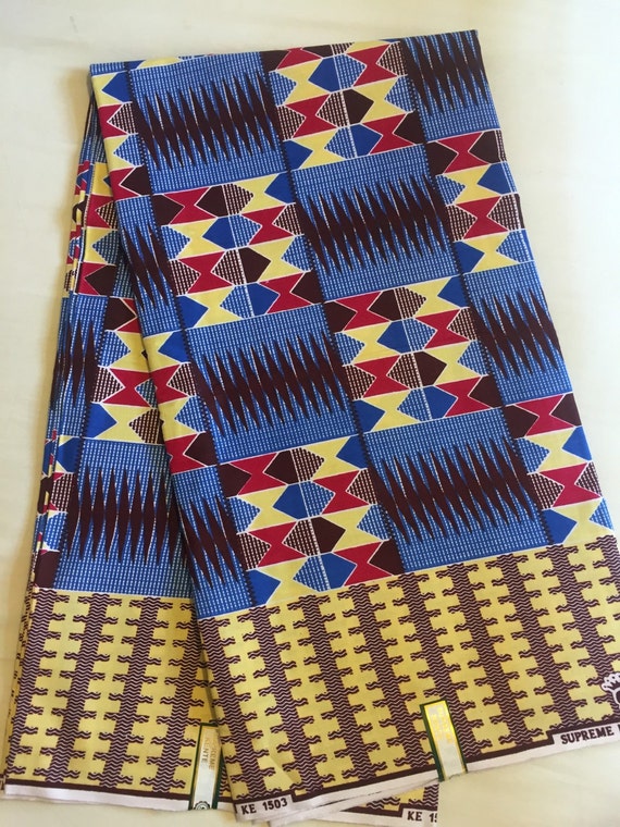 Jamaican inspired fabric Ghanian Kente by AfricanPrintFabric