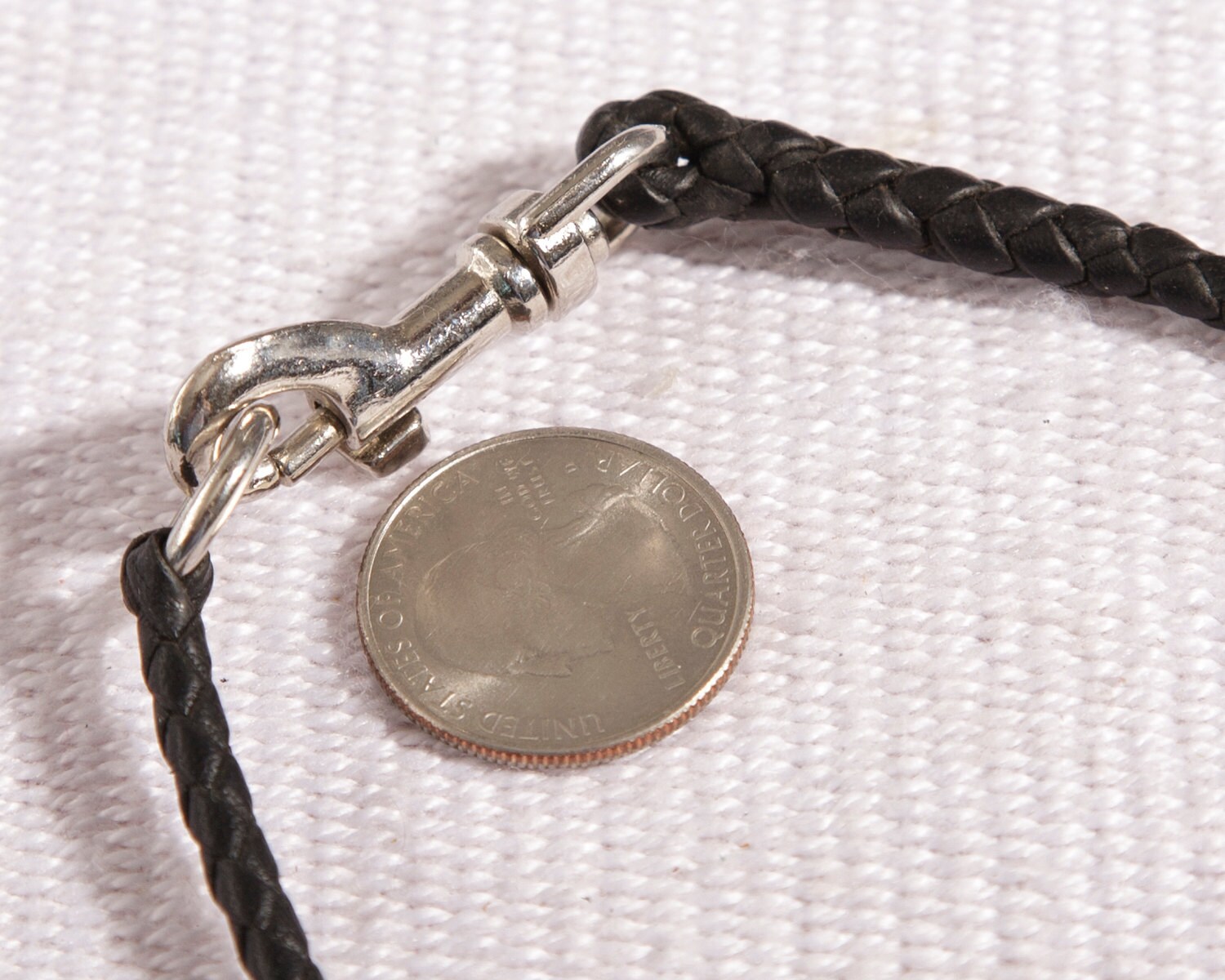 Kangaroo leather braided clip collar 13 Black by BestInShowLeads