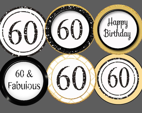 Items similar to 60th birthday cupcake toppers, 60th cupcake toppers ...