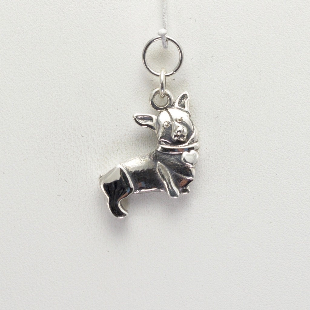 Sterling Silver Pembroke Welsh Corgi Charm fr Donna