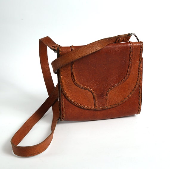 Brown leather shoulder bag leather messenger bag women tote travel bag ...