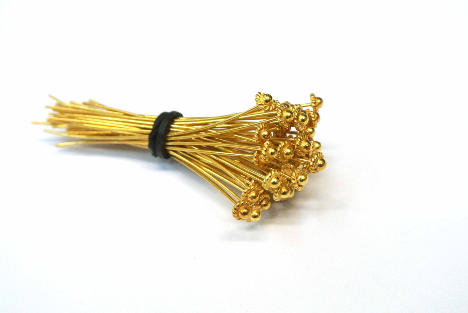 Gold Design head pins, Gold Filled Headpins, 22GA 2" Headpins, Head