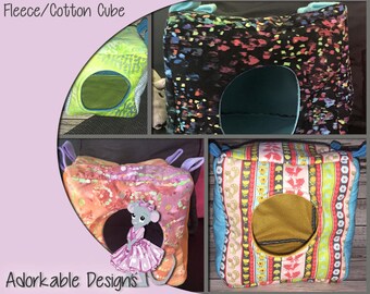 Cube - Cube Hammock - Chinchila Cube - Ferret Cube - Rat Toy - Cat Bed - Dog Bed - Rat Bed - Chinchilla bed - Hamster Bed - Guinea Pig bed
