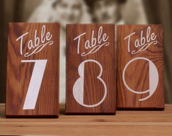 Rustic Wedding Table, Table Numbers, Table Markers