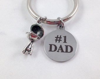 Dad Keychain, Grill Keychain, Number One Dad Keychain, Number 1 Dad Keychain, Grill Charm, Fathers Day Keychain, Fathers Day Gift