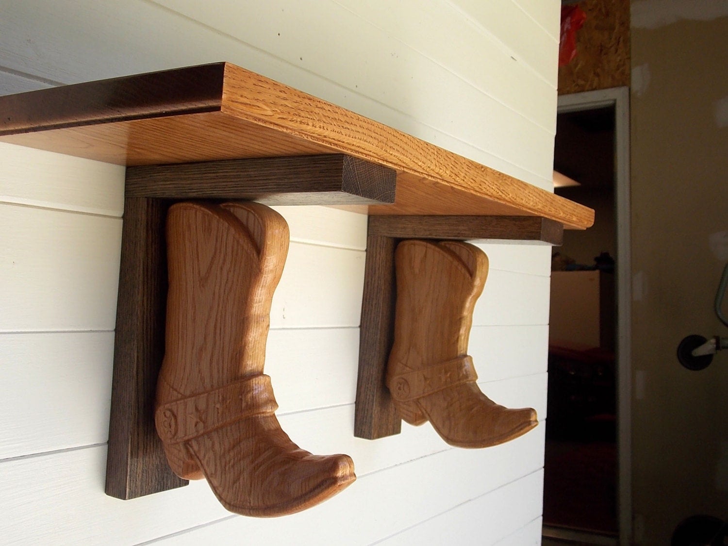 Western Wall Shelf Cowboy Boot Shelf Brackets made from