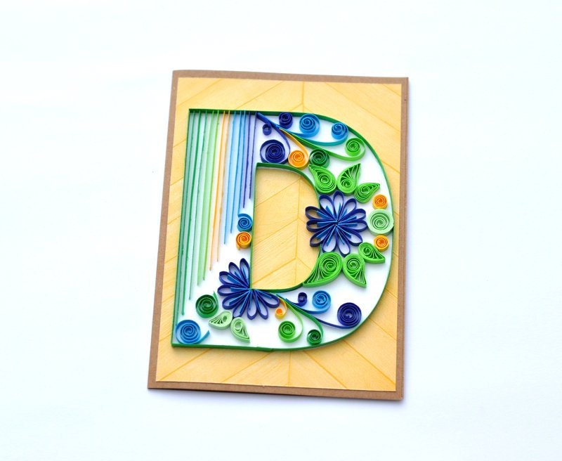 Quilling Letter D Paper Quilling Quilled Monogram Birthday