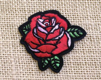 Rose Patches. Iron On Patch for Jackets and Backpacks. Red Rose Patches. Size: 2.25" Rock Grunge Punk Band Tumblr Iron On Patches.