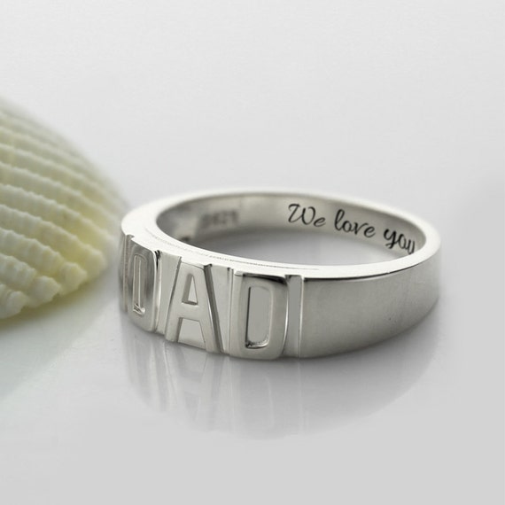 Sterling Silver Personalized Men's DAD Ring by TheMonogramNecklace