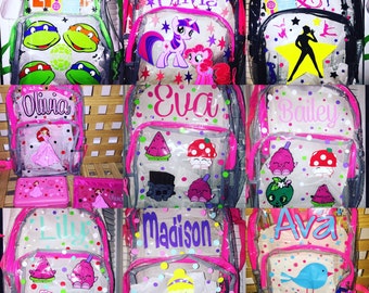 Personalized Clear Backpacks-Butterfly design