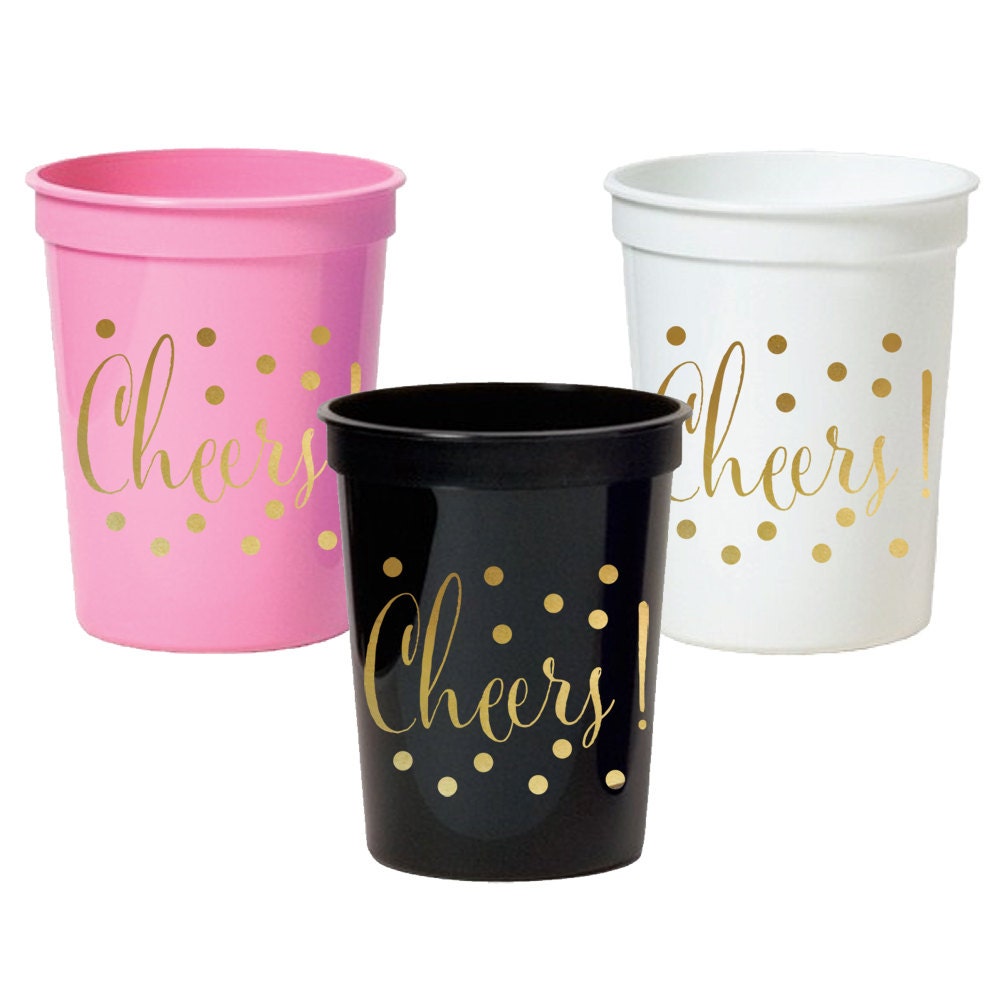 Gold CHEERS Party Cups 50ct Bachelorette Party Cups