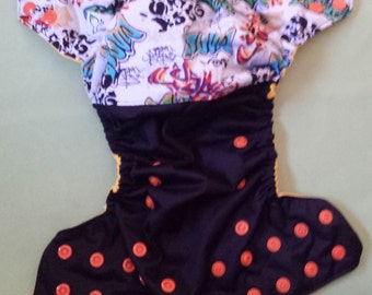 One Size Pocket Cloth Diaper - Crazy Graffiti