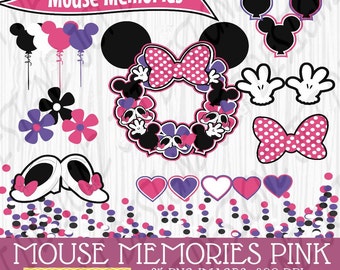 Mouse Memories, Minnie Inspired clipart, Disney inspired clipart, Minnie Mouse Clipart, digital scrapbooking, instant download, cute