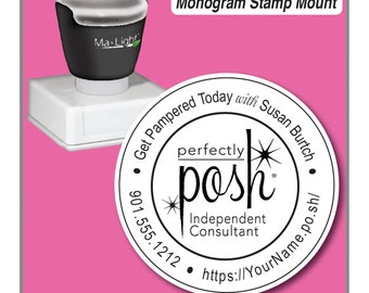 Perfectly Posh Stamp, Perfectly Posh Catalog Stamp, Perfectly Posh Consultant Stamp, 2 inch Stamp