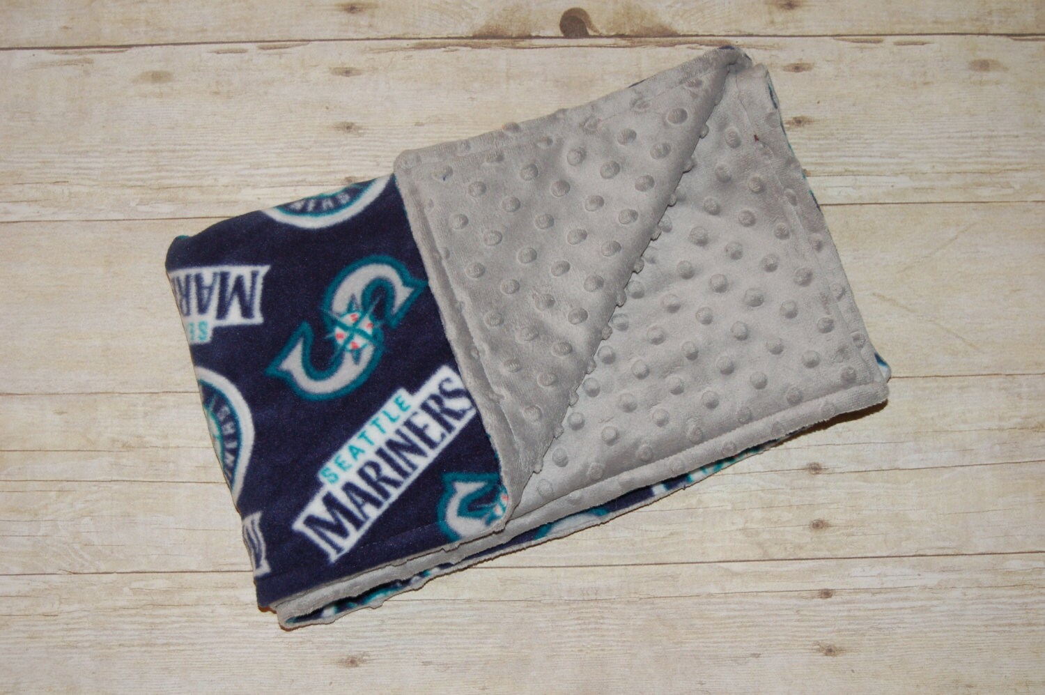 Seattle Mariners baseball fleece blanket double sided with