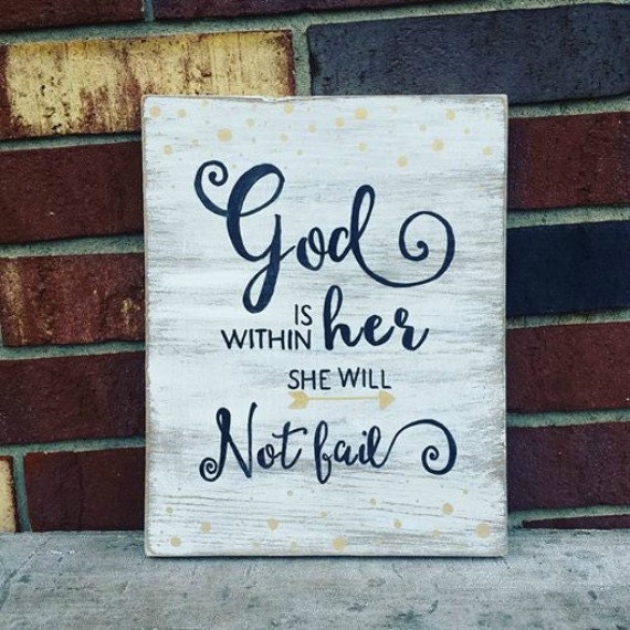 Items similar to God Is Within Her She Will Not Fail Painting on Wood ...