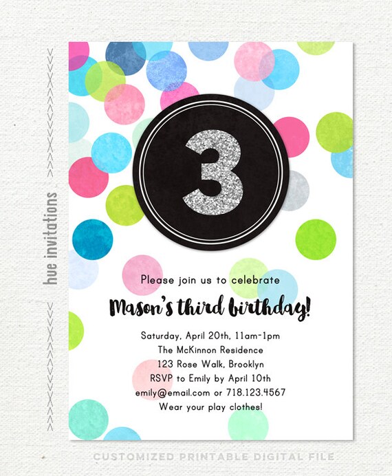 3rd birthday invitations girl third birthday party printable