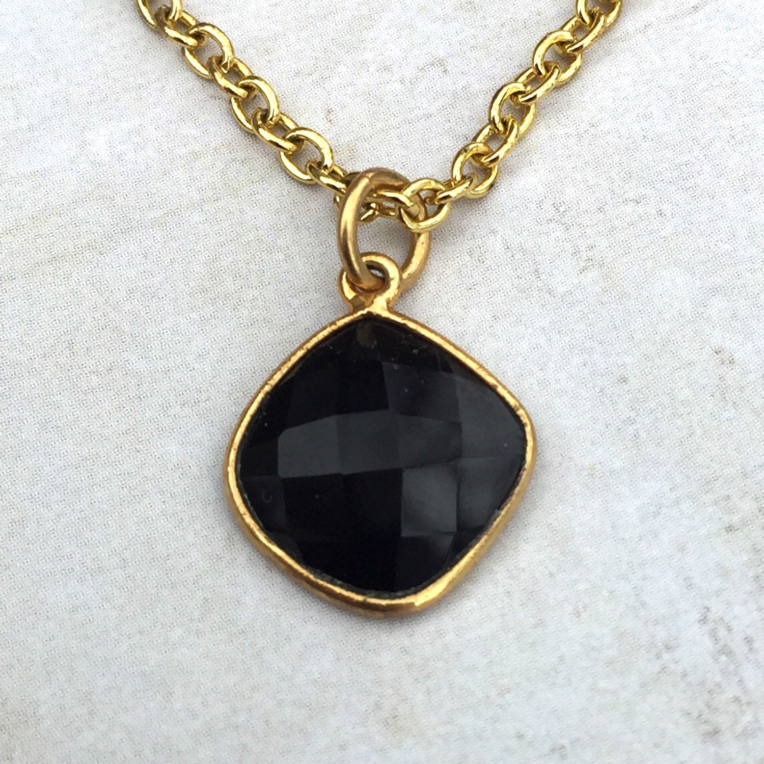 Black Pendant Necklace Black Necklace Black by BellaBoutiqueCrafts