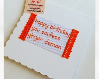 Ginger Demon Birthday Card