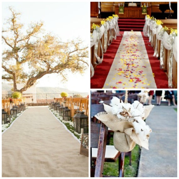 Burlap Aisle Runner Wedding Aisle Runner by AJRUSTICCREATIONS