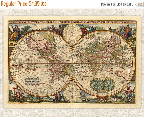 50% OFF SALE Digital Antique Map Printable by DIYVintageArt