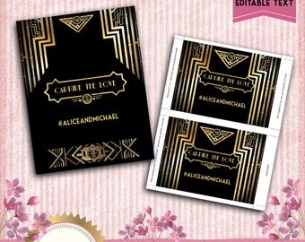 Great Gatsby Art Deco Cupcake Toppers Stickers by StudioDMD