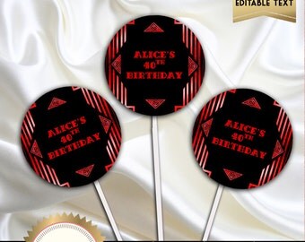 Great Gatsby Art Deco Cupcake Toppers Stickers by StudioDMD