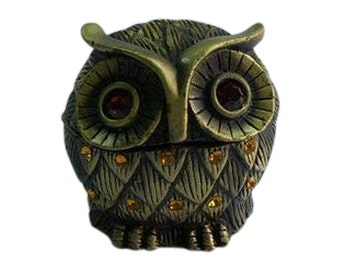 Owl Jewelry Box For Sale - Owl Jewelry Box with Clock, Made of Metal Alloy