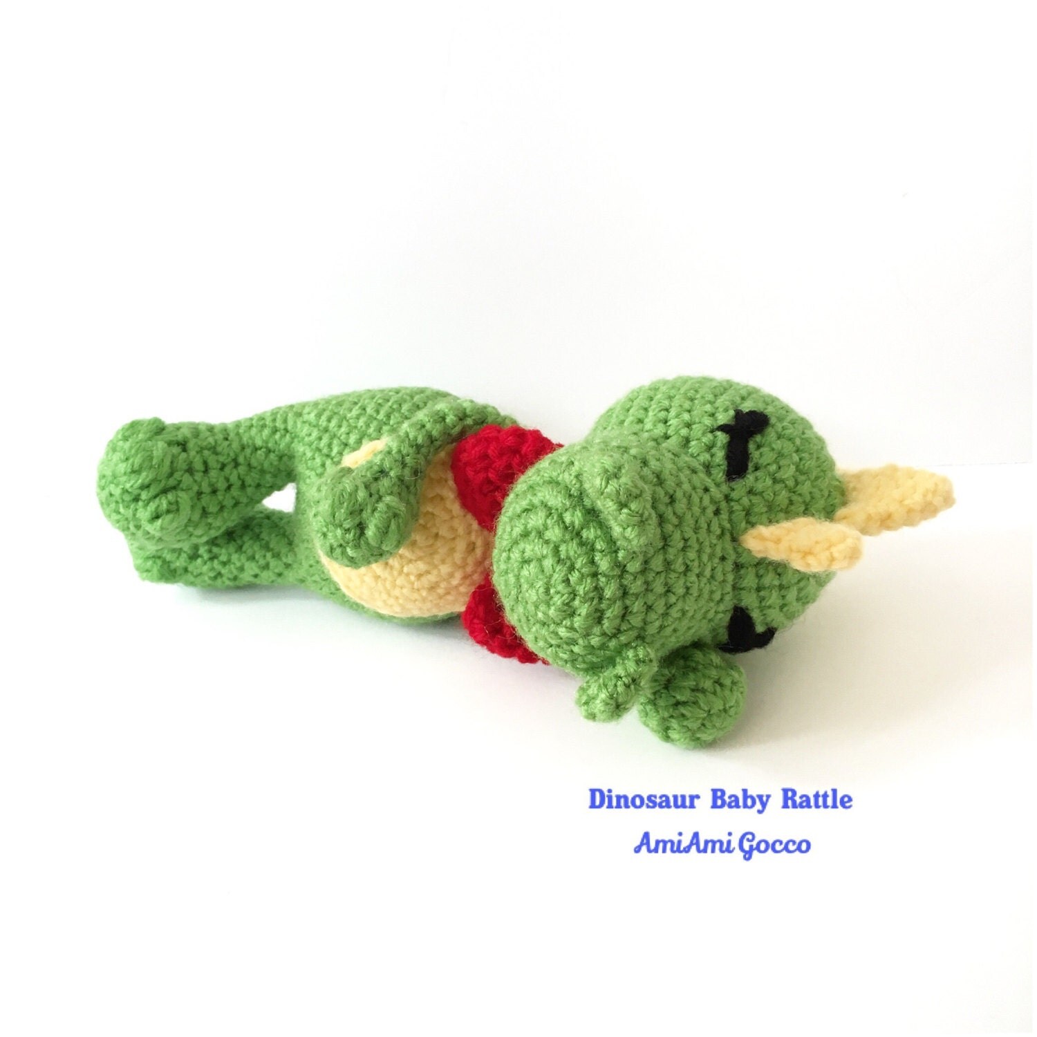 Baby Rattle Amigurumi Dinosaur Crochet Dinosaur Stuffed Toy