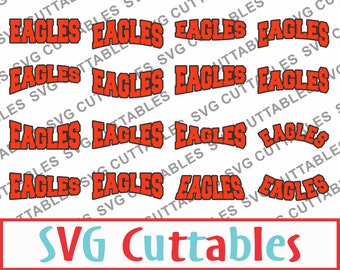 Eagles SVG, DXF, EPS, Set of 16 Layouts, Eagles Mascot, Digital Cut File