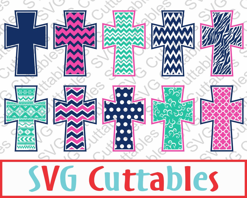 Cross Monogram Frame SVG EPS DXF Vector Digital by SVGCUTTABLES