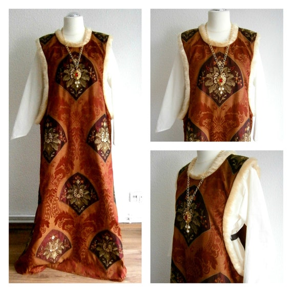 Items similar to Medieval Dress Sideless Surcote, Gates Of Hell Gown on