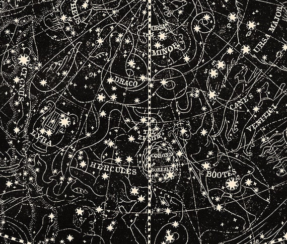 Star Map Star Chart Constellation Print by CapricornPress on Etsy