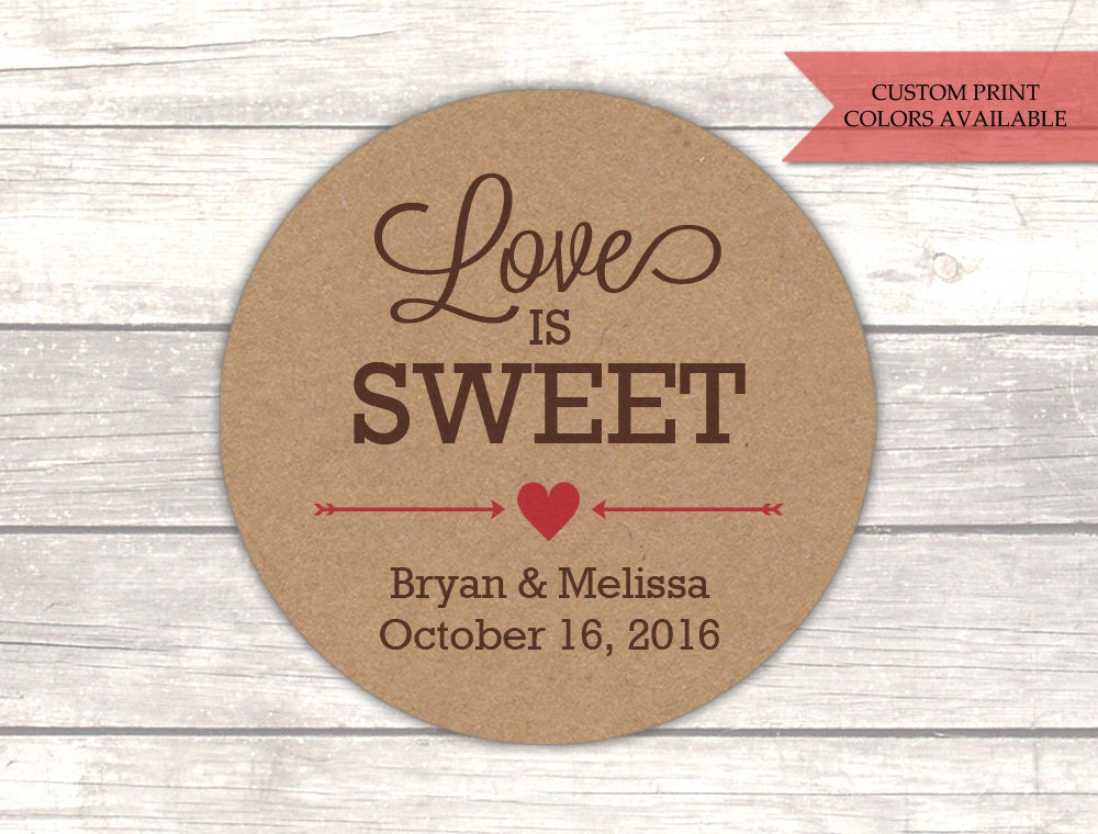 Love is sweet stickers Honey jar labels Wedding stickers
