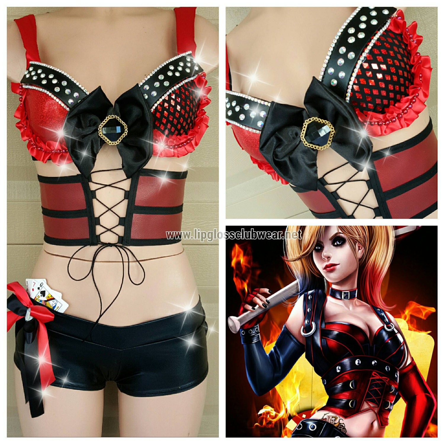 Badass Sexy Harley Quinn inspired Outfit Rave Wear Theme