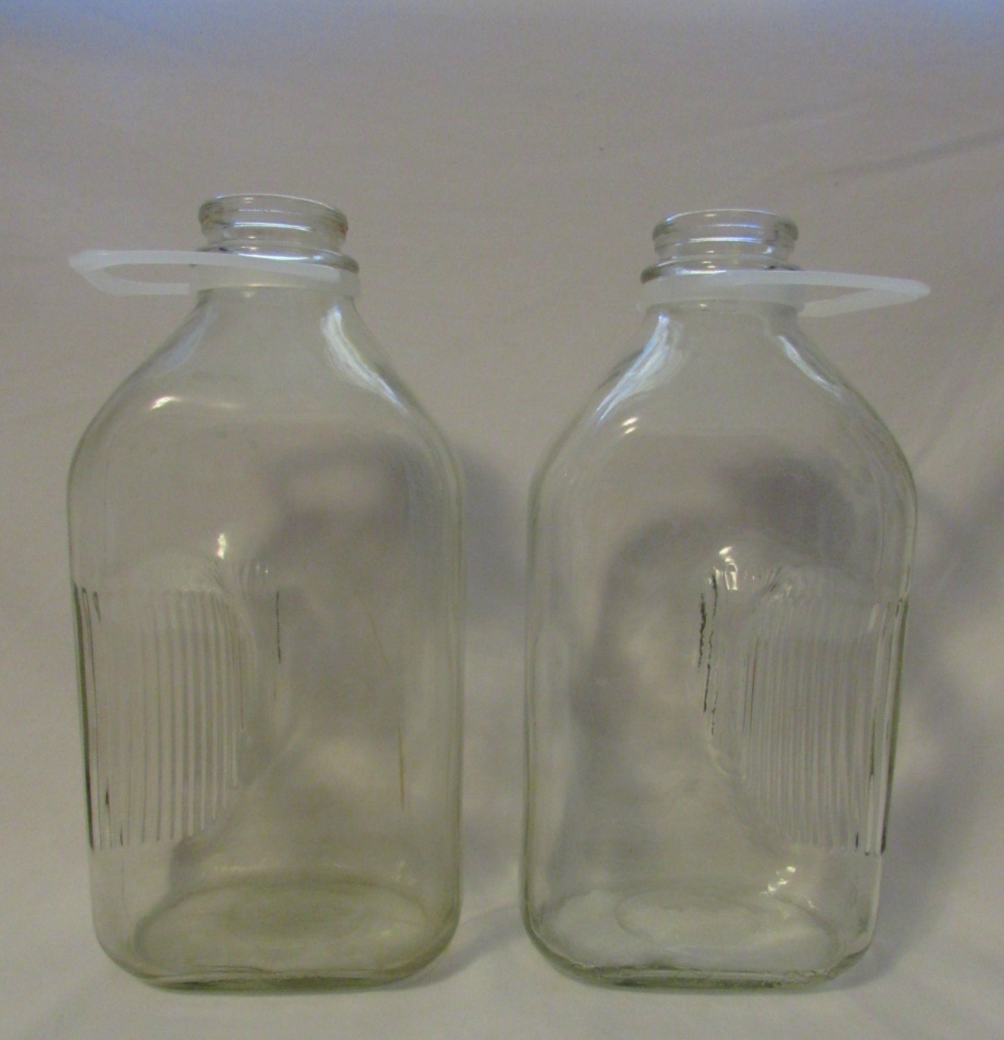 Milk Bottles Vintage 64 Oz Set of Two STANPAC Plastic