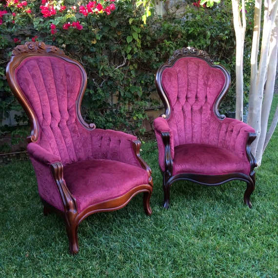 Items similar to Victorian Style King and Queen Chairs on Etsy