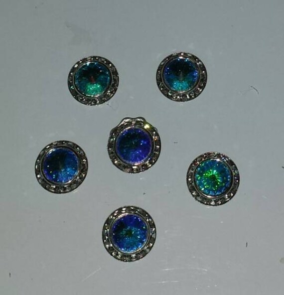 Number Holder Pageant Pin AB Crystals with silver