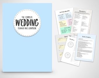 Wedding Planner ebook-The Complete wedding planner in blue Print at home Digital Download