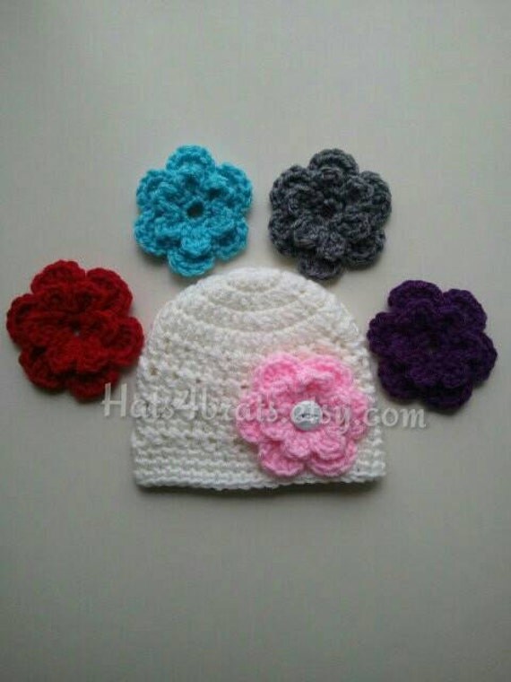 Baby Hat Crochet Interchangeable Flower Hat Baby Girl Hat