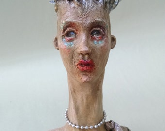 Odette's Twisted Bloom -- one-of-a-kind Polymer Clay Sculpture