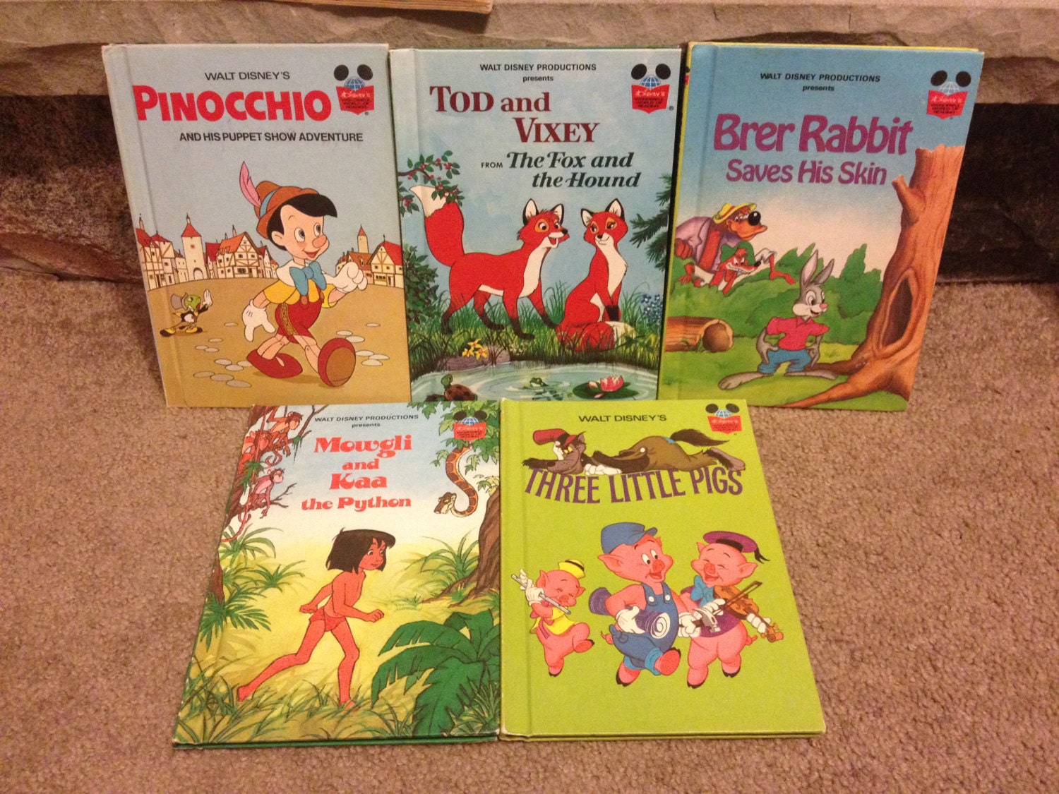 Vintage Walt Disney Books Children's Stories 5 different